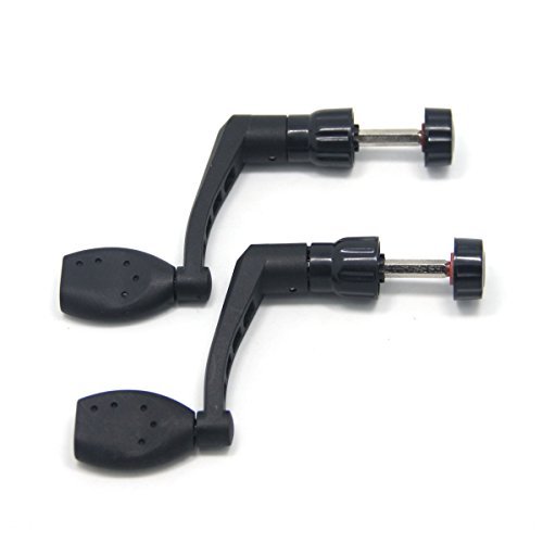 Sam's Fishing Manopola in plastica per mulinello, parte di ricambio per mulinello da pesca, impugnatura antiscivolo, colore nero, 2 pezzi