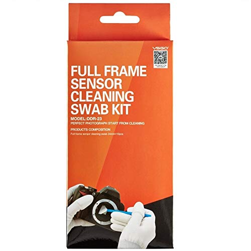 UES Kit de Limpieza de completo sensor de la DSLR cámara Digital (CCD/CMOS) 10 x Torunda 24 mm - Libre de polvo y envasados al vacío