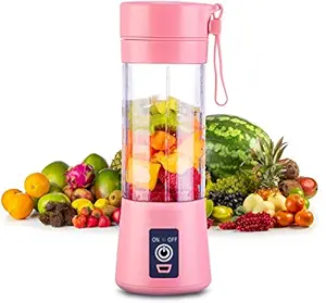 Mr. Brand Portable Electric USB Juice Maker Juicer Bottle Blender Grinder Mixer,4 Blades Rechargeable Bottle with (Multi color)