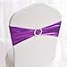 Produktbild 50 Spandex Stuhl Schärpen Schleifen Elastic Bands mit Schnalle Schieber Schärpen Bögen für Hochzeit Dekorationen Violett Metallic