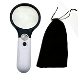 Allescool Lente D'ingrandimento 3X 45X LED Luce Portatile Tascabile con Manico p