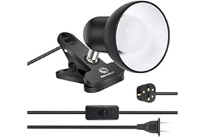 RONG&LAN Clip on lamp,360 ° Rotating Clip Book Light Portable Reading lamp, Clip in The Desk/Table/Double Bed/Cabinet Lighting (Desk lamp,Seven Colors for Your Choice) (Black)