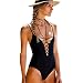Produktbild Badeanzug Internet Damen Sexy Neckholder Bandage Bikini Bademode Versuchung Rückenfreie Tankini Bodysuit Beachwear Jumpsuits Swimwear Mode Einteiler Push-Up Bikini-Sets (Schwarz-2, M)