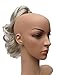 SWEET SHORT CURLY PONY TAIL HAIR EXTENSION, (CLAW GRIP) (21 Silver Grey Mix)