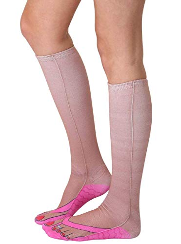 Preisvergleich Produktbild Flip Flops (Tan) Photo Print Knee High Socks