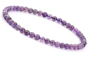 Unique Gems Pulsera de piedras preciosas discretas para mujer, diámetro de 4 mm, perlas de chakra de Buda