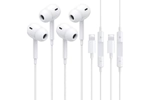 LUREGIRL 2 Pack Lightning Earpods for iPhone [Apple MFi Certified] HiFi Stereo Noise Lsolating Headphones for iPhone with Microphone and Volume Controller Earphones for iPhone 14/13/12/11/XS Max/XR/SE/8/7- iOS