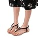 Produktbild MOIKA Damen Sandale, Mode Frauen Bohemia Freizeit Sandalen Perlen Dekoration Peep-Toe Flache Flip Flops Schuhe Hausschuhe Zehentrenner SandaleEU39,Schwarz