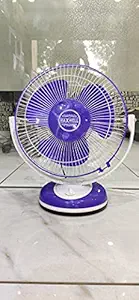 MAXWELL PLASTIC AP FAN 230mm 55-Watt High Speed Oscillating Table Fan, Blue -Design3 Pack of two