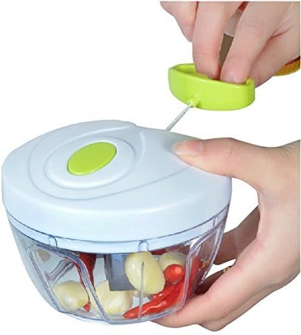 Essential Kitchen Tools Onion Vegetable Processor Hand Speedy Chopper Vegetable Fruits Chopped Shredders &amp; Slicers,330ml, With 3 Sharp Stainless Steel Blade