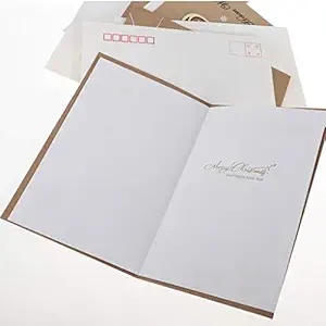 Anbau 6pcs/Set Wooden Kraft Paper Merry Christmas Greeting Cards with Envelope