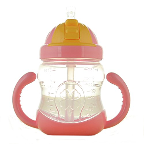 Orien Baby Cute Soft Milk Easy Learn To Drink Cup Unisex Baby Products Toddler Kids Travel Bottle (Pink)
