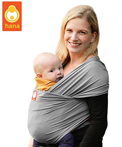 Portador para bebés Hana de tejido de bambú elástico, portabebés, en varios colores gris gris