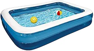 Majik 8.5 Feet Family Swimming Pool Tub for House Outdoor Garden with Electric Air Pump (with Electric Air Pump, Swimming Ring and 140 Balls)