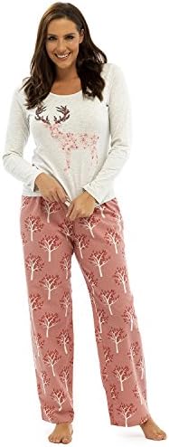 Gorgeous Pink and White Stag Animal Print Design Long Sleeved Loose Fit Pyjammas 16-18