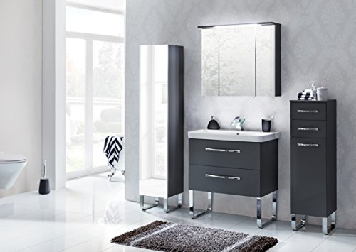 SCHILDMEYER Spiegelschrank Zelos, 3 Spiegeltüren, basaltgrau - 4