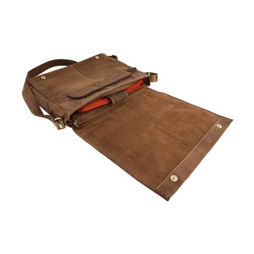 Laptoptasche / Messenger-Bag aus geöltem Buffalo-Leder – Extremely rugged Outback Wear, Farbe:Natural Buckskin - 7