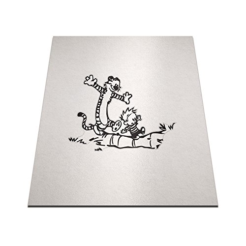 Calvin and Hobbes Walking on Log Aufkleber fur Macbook - 2