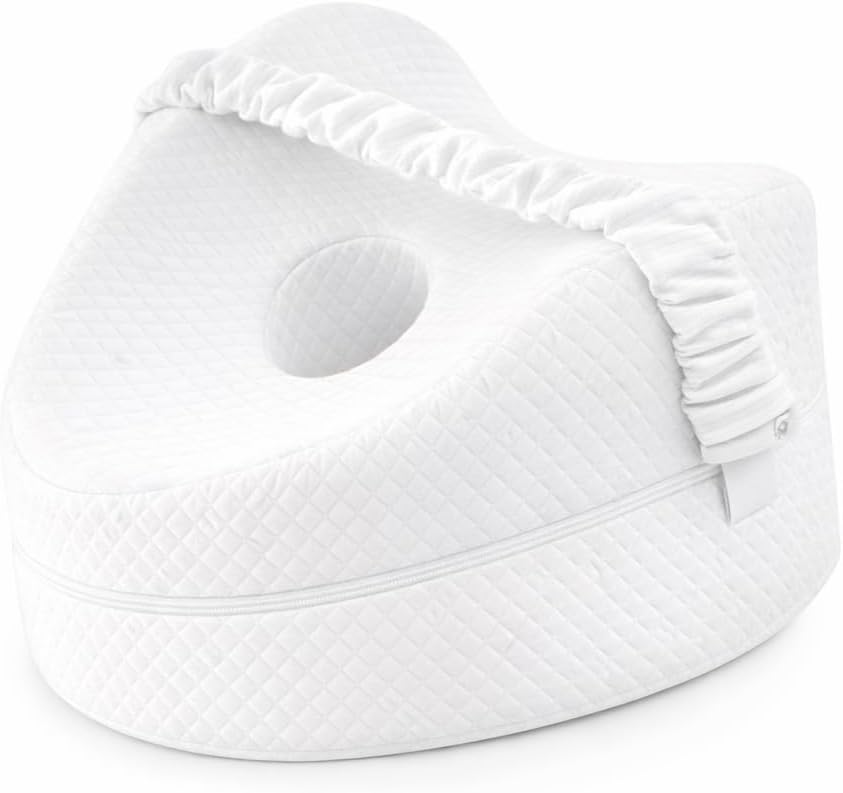 HYDROGELIX Cojín para Dormir Entre Las Piernas Viscoelástico – Almohada Ortopédica para Rodillas y Cadera, Alivio Dolor Espalda y Ciática, Ideal para Dormir de Lado y Embarazo