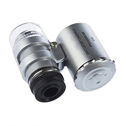 LY Neu Handlupe 60 Fach mini Mikroskop Vergrößerung Vergrößerungsglas Lupe mit Led Beleuchtung UV Licht - 4