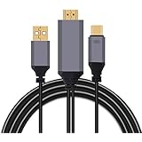 USB C HDMI Kabel,2M USB 3.1 Typ C zu HDMI 4K MHL kabel mit Ladekabel (Thunderbolt 3 kompatibel) unterstützt Ultra-HD [4K] für Samsung Galaxy S8/S8 Plus,Note 8, ChromeBook Pixel, MacBook Pro/Neu 2016 usw (Grau,Mit Ladekabel)