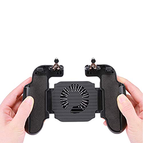 Preisvergleich Produktbild jEZmiSy Spiel Griff, Portable, Kühler, Lüfter, Gamepad, Gamecontroller, Handyhalter, Auslöser für PUBG Black