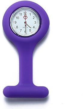 fitTek Schwesternuhr Krankenschwesteruhr Quarz Silikon Uhr Modisch Brandneu Violett