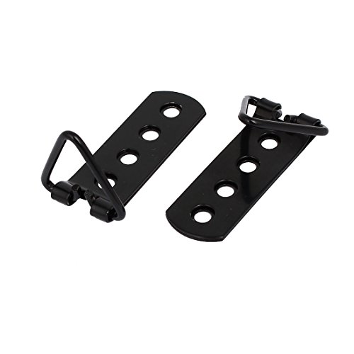 sourcingmap® 2stk Bild Rahmen 4 Löcher Dreieck D-Ring Armband Kleiderbügel schwarz 84 x 30 mm - 2