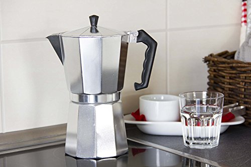 Espressokocher Espresso Mokka Maker Aluminium für 3,6,9 oder 12 Tassen Espressomaschine (12 Tassen) - 6