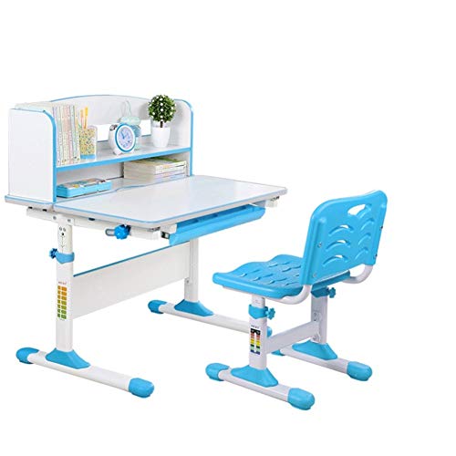 Preisvergleich Produktbild Kinderschreibtisch Studentenschreibtisch Stuhl Schulschreibtisch höhenverstellbarer Schreibtisch Studentenschreibtisch Schreibtisch mit LED-Augenlicht / Federmäppchen / Lesegerät / Wasserschalenschlit