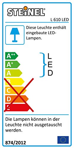 Steinel LED Außenleuchte L 610 LED mit 180° Infrarot Bewegungsmelder, Sensorleuchte mit 8 Watt LEDs und 160 lm, Wandleuchte aus Edelstahl und Opalglas, ideal für Hauseingang und Hausfront, 004026