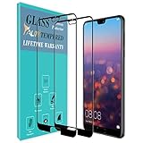 TAURI [2 Stück] Schutzfolie Panzerglas für Huawei P20 Pro[Volle Abdeckung] [9H Härte] Gehärtetem Glas Panzerglas Hartglas Displayschutzfolie - Schwarz