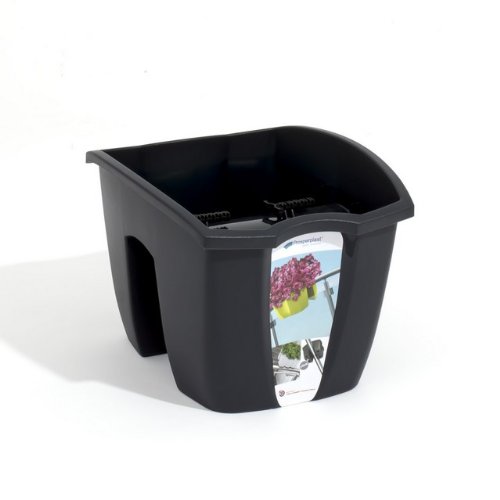 Blumenkasten Balkonkasten Geländerkasten Blumentopf Balkontopf 5 Farben 24cm (Anthrazit)