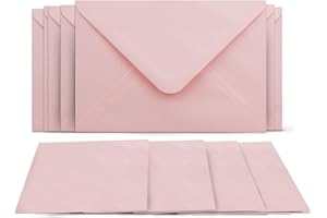 ‎COLOURS 4-YOU BY GLÜXX-AGENT 50 Klappkarten mit Umschlägen Set Rosa - DIN A6 Blanko Doppelkarten 14,8 x 21 cm (160 g/m²) - DIN C6 Umschlag 11,4 x 16,2 cm (100 g/m²) Nassklebung - Grußkarten Einladungskarten Hochzeit