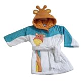 Albornoz BORDADO JIRAFA con capucha y manga larga. Un complemento perfecto para sus baños en la piscina, playa y para arroparle después de los baños en casa. Un bonito alfornoz para regalar.