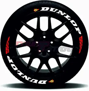 Tyre Tattoo 3D Premium & Unique Rubber Tyre Stickers (4 Tyres)_Dunlop TYRE Stickers