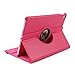 Produktbild Auto Sleep Wake hülle für iPad air 2, elecfan® 360°Deluxe Schutzhülle für iPad Air 2 Smart Case Sleep / Wake Funktion 360 Grad drehbar Etui Kunstleder Schutz Hülle Ständer Displayschutz Cover Tasche (iPad air 2, Heißes Rosa)