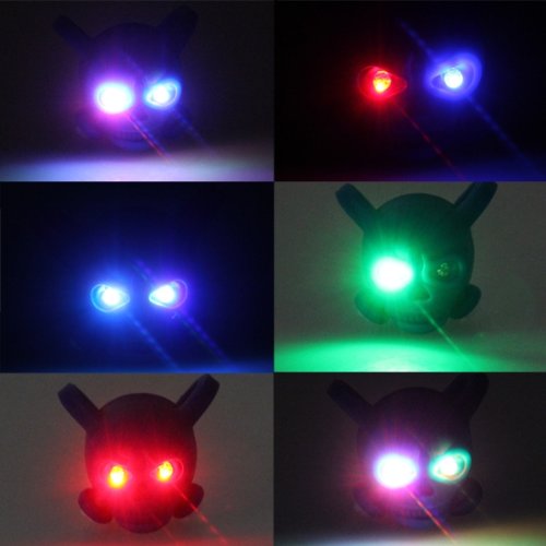 CARCHET? 2x LED Fahrrad Licht Lampe Bike Beleuchtung Totenkopf R¨¹cklicht Schwarz RGB - 5