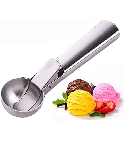 Cuillère à Glace Katmerio - Portionneuse Acier Inoxydable 6cm Avec Gâchette Pour Boules Parfaites