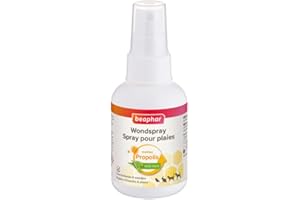 BEAPHAR Spray pour plaies Peaux abîmées & piqûres dinsectes Favorise la réparation de la peau endommagée chez les animaux Au Propolis et à lAloe Vera Pour tous les animaux 75 ml