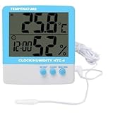 htc-4/A Digital Thermohygrometer Uhr Temperatur Luftfeuchtigkeit HTC4 Blau