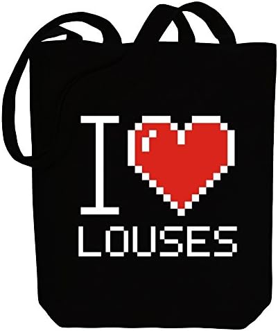 Idakoos I love Louses pixelated - Animals - Canvas Tote Bag