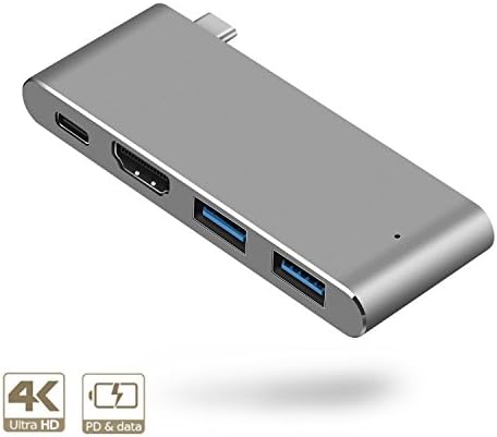 USB C Hub, Type C Hub With Multi-port Adapter, 4K HDMI Output, Thunderbolt 3 port,2 USB Ports Portable for MacBook Pro 2015/2016/2017 New MacBook, Chromebook, Samsung S8 DEX Mode