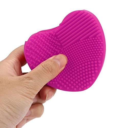 Preisvergleich Produktbild feiXIANG silikon Eier bürste herzförmige Eierbürste mode - ei reinigung make - up waschen pinsel werkzeug (Heiß Rosa 1)