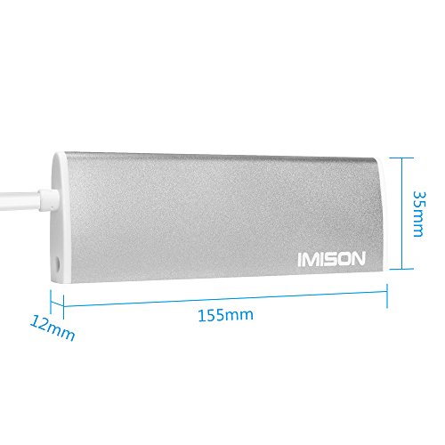 IMISON Premium 4 Ports USB HUB Expansion High Speed USB 2.0 Multi USB Hub Splitter Aluminium Alloy Metal Adapter Cable For PC, MAC, Laptop, Mac Book, NetBook, Tablets (Silver) - 5