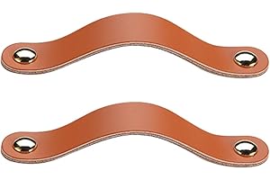CRLLDPM 2 Pcs Tiradores Cuero para Muebles Manija del Gabinete de Cuero Tiradores Cajon Tiradores de Piel para Armarios Tiradores Decorativos para Muebles