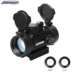 Aomekie Viseur Point Rouge/ Vert Vue Fusil Portée Reflex Optique Holographique Tactique S'adapte 11mm / 20mm Rail avec Flip Up Couvercle de Lentille Flip