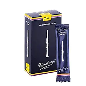 Vandoren CR1025 Bb Clarinet Traditional Reeds Strength 2.5; Box of 10