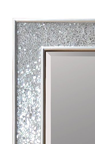 Wandspiegel – Silber – Groß – 90×60 cm – Mosaikspiegel – Badspiegel - 3