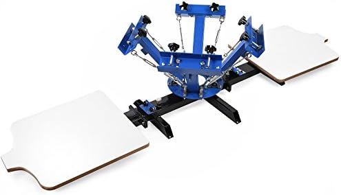 HPcutter Screen Printing Kit Screen Printing Equipment Silk Screen Printing Screen Printing Press Printmaking 4 Color 2 Station T Shirt Printer Adjustable Double Spring Devices (4 Color 2 Station)